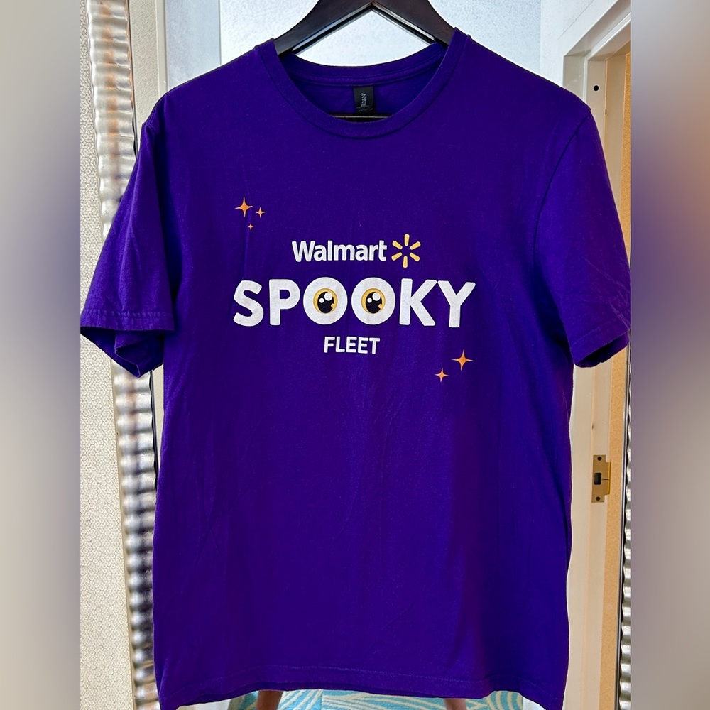 Walmart Spooky Fleet purple short sleeve T shirt 
100% cotton